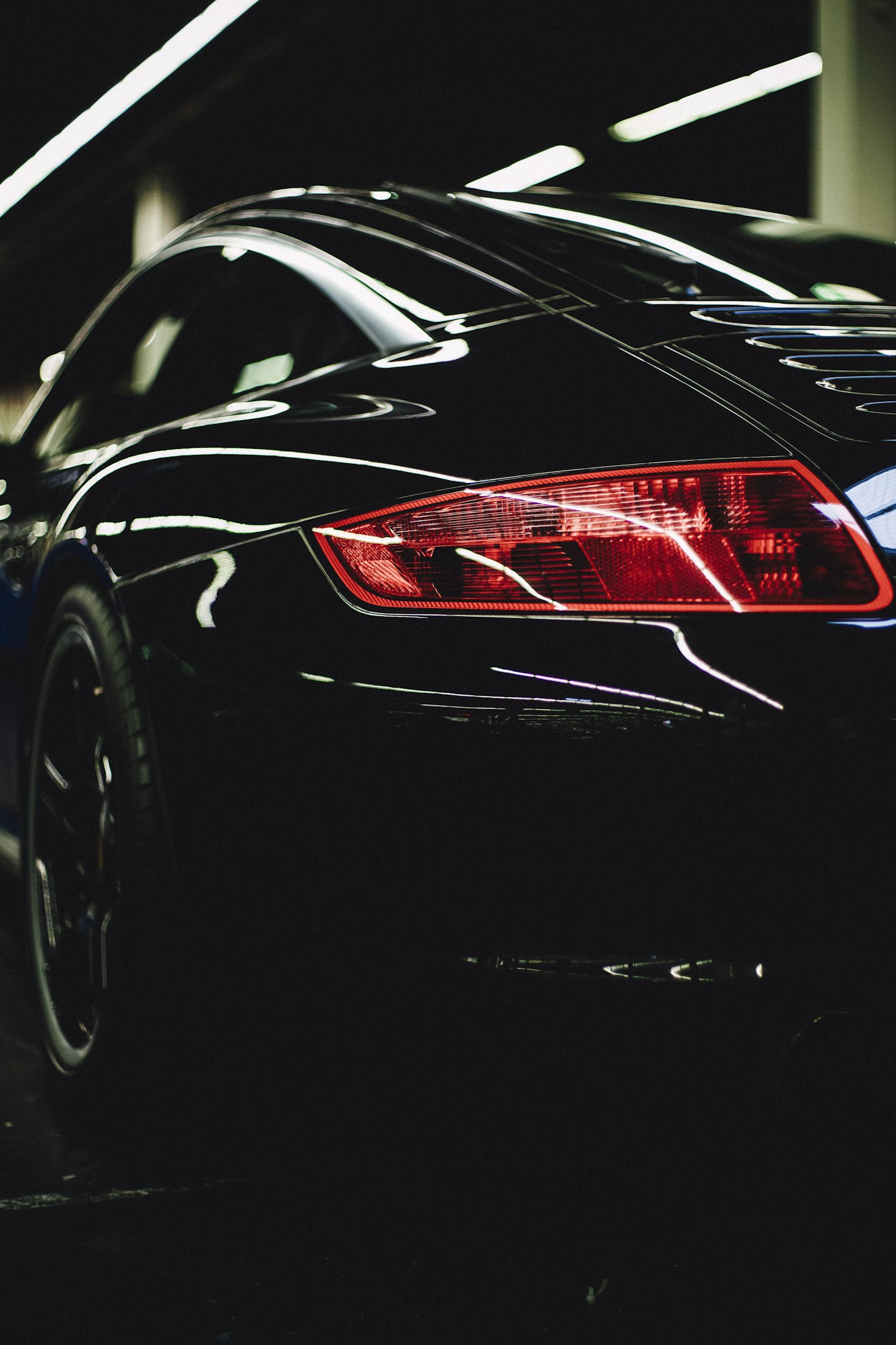 Ceramic window tint on a dark coupe